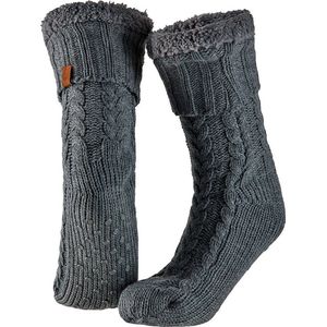 Huissokken heren - Anti slip - Midden grijs