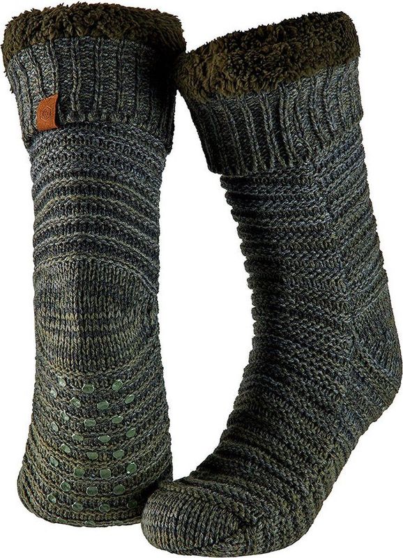 Apollo - Heren Huissokken - Groen - 100% Polyester - Antislip
