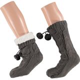 Apollo - Huissokken - Donker Groen - 100% Polyester - Antislip Onderkant