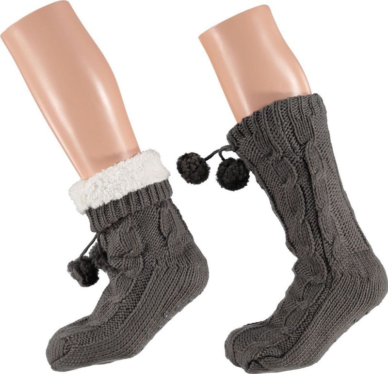 Apollo - Huissokken - Donker Groen - 100% Polyester - Antislip Onderkant