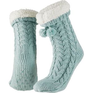 Apollo - Huissokken - Fashion Blauw - Glitter - Fluffy Sokken - Anti Slip