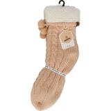 Apollo - Dames Huissokken - Glitter - Fashion Roze - Fluffy - Anti Slip
