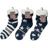 Apollo - Huissokken - Grijs - Blauw - Zwart - 100% Polyester - 100% Polyacryl