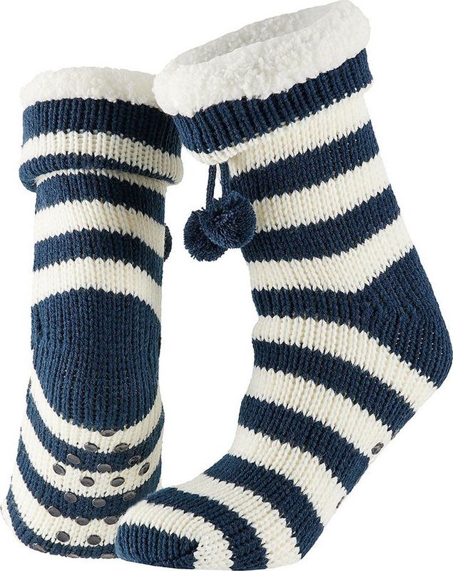 Apollo - Huissokken - Grijs - Blauw - Zwart - 100% Polyester - 100% Polyacryl