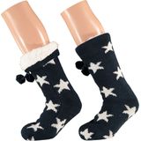 Apollo - Huissok - Navy Blauw - 100% Polyester - Fluffy en Antislip