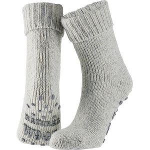 Apollo - Wollen Huissokken - Grijs - 1 x Paar - Antislip