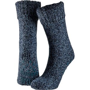 Wollen Huissokken - Blauw - 45% Wol - Antislip Onderkant
