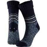 Apollo - Wollen Sokken - Donker Blauw - Fluffy - Antislip - 1 x Paar