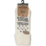 Apollo - Huissokken - Licht Beige - Wollen Sokken Dames - Met Antislip