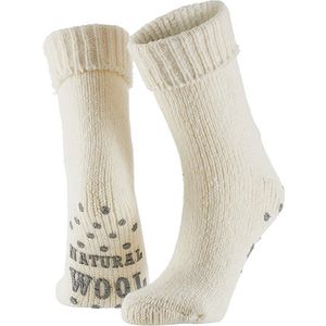 Apollo - Huissokken - Licht Beige - Wollen Sokken Dames - Met Antislip