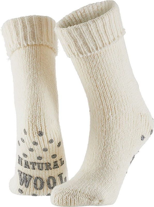 Apollo - Huissokken - Licht Beige - Wollen Sokken Dames - Met Antislip