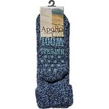 Apollo - Wollen Sokken Dames - Donker Blauw - Fluffy - Anti Slip