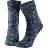 Apollo - Wollen Sokken Dames - Donker Blauw - Fluffy - Anti Slip