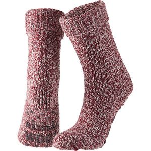 Apollo - Wollen Sokken - Huissokken - Fashion Rood - Fluffy - Antislip