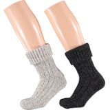 Apollo - Huissokken - Grijs - 2-Paar - Wollen