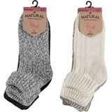 Apollo - Wollen Sokken Dames - Huissokken - Beige - 2-Pak