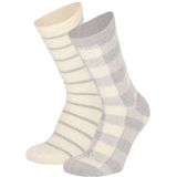 Bedsokken - Groen/Beige - 2-Pak - Dames