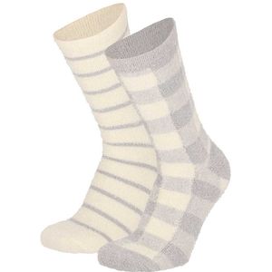 Bedsokken - Groen/Beige - 2-Pak - Dames
