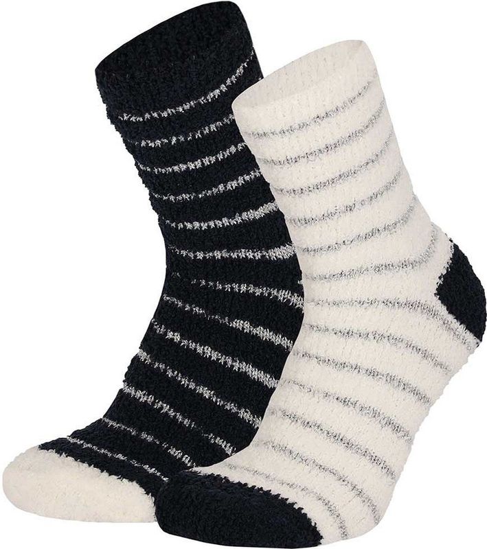 Apollo - Bedsokken - Blauw/Wit - 2-Pak - Dames