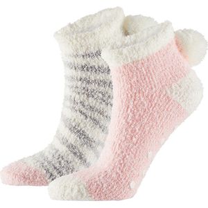 Bedsokken - Roze - 2-Pak - Dames - Anti Slip - Zacht