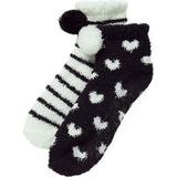 Apollo - Lage Bedsokken - Zwart/Wit - 2-Pak - Dames