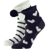 Apollo - Lage Bedsokken - Zwart/Wit - 2-Pak - Dames