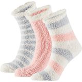Apollo - Bedsokken - Roze-Grijs - 3-Pak - Dames - Fluffy Sokken - Warme Sokken
