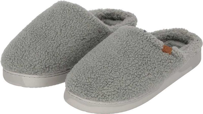 Apollo - Pantoffels - Grijs - Teddy Wol - Instap Sloffen