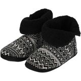 Apollo - Sloffen - Zwart - 100% Polyester - Hoge Sloffen Gebreid