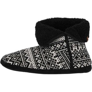 Apollo - Sloffen - Zwart - 100% Polyester - Hoge Sloffen Gebreid