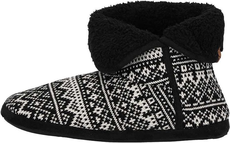 Apollo - Sloffen - Zwart - 100% Polyester - Hoge Sloffen Gebreid