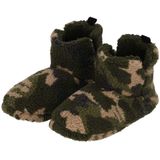 Apollo - Sloffen heren - Army Groen - Teddy - Maat 41/42 - Sloffen heren - Pantoffels heren maat 42