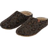 Pantoffels dames met stevige zool en print assorti beige