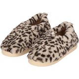 Sloffen dames mules met dierenprint assorti beige