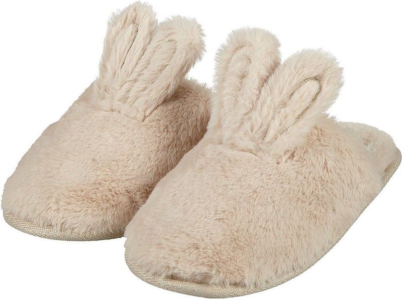 Apollo - Pantoffels dames - Beige - Bunny - Maat 39/40 - Pantoffels dames - Sloffen dames - Pantoffels dames maat 40