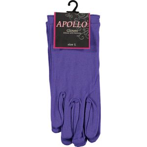 Apollo - Handschoenen met buttons - Luxe handschoenen - Paars - Maat M - Handschoenen Grijs - Stoffen handschoenen - Gala handschoenen - Carnaval