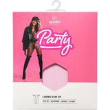 Apollo Party - Dames Fantasy Panty Stay-Up - Fluor Roze - Rood - Wit - Zwart - 90% Polyamide - 10% Elastaan