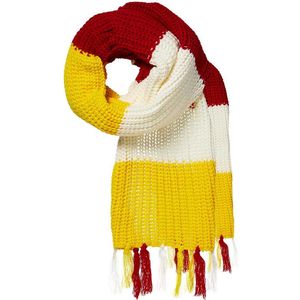 Apollo - Sjaal gebreid rood-wit-geel - One Size - Oeteldonk sjaal - Gebreide sjaal oeteldonk - Carnavals sjaal - Gebreide sjaal carnaval - Sjaal Den Bosch