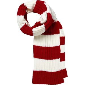 Apollo - Feest sjaal 2 x 2 rib rood-wit - One size - Carnavals sjaal - Sjaal Roosendaal - Sjaal Tullepetoanstad - Psv Sjaal - Sjaal heren - Sjaal dames