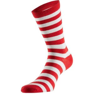 Apollo - Feest sokken met strepen - rood-wit 41/46 - Gekleurde sokken - Carnaval - Party sokken heren