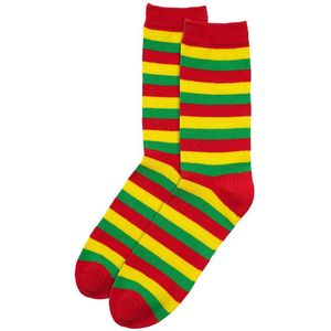 Apollo - Feest sokken met strepen - rood-geel-groen 36/41 - Gekleurde sokken - Carnaval - Party sokken dames