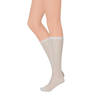Apollo - Dames Tiroler Kniekousen - Wit - Tiroler Outfit - Tiroler Sokken