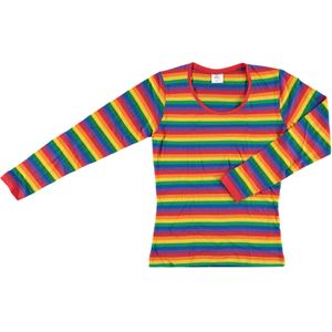 Apollo - Dorus T-shirt - Lange Mouwen - Strepen - Rainbow - 100% Katoen