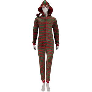 Apollo - Kerst Onesie - Rendier - Multi Groen/Rood - Kerst Pyjama