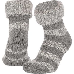 Apollo Huissokken Dames - Wollen Sokken - Warme Sokken - Antislip - Grijs