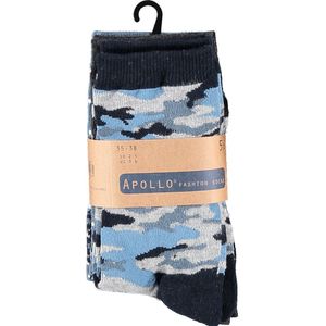 Apollo - Kindersokken - Casual Blauw - 5 Paar - 75% Katoen