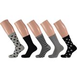 Apollo - Kindersokken - Zwart - Casual Print - 5-pack