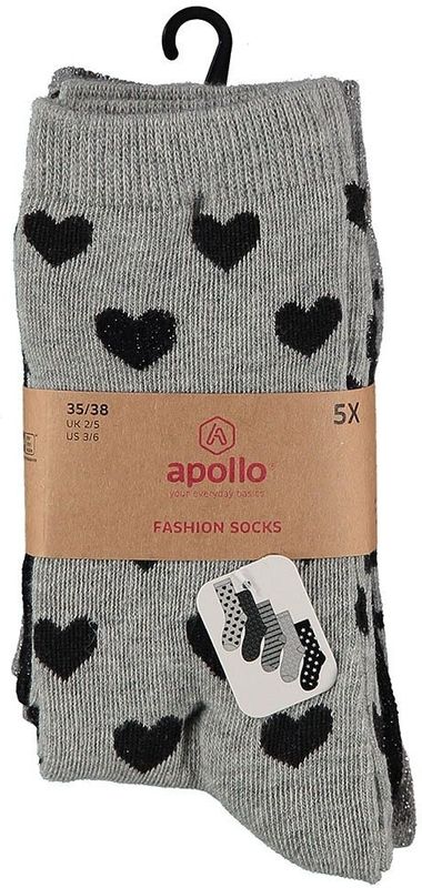 Apollo - Kindersokken - Zwart - Casual Print - 5-pack
