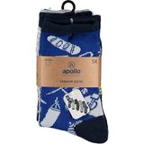 Apollo - Kindersokken Sport - Blauw/Grijs - Multipack