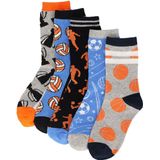 Apollo - Kleurrijke Kindersokken - Blauw/Oranje - Multipack van 5 Paar